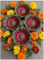 HEXAHYPE LLP Hexahype LLP Beautiful Handmade Clay Diyas|Mitti Ke Deepak Earthenware (Pack of 4) Table Diya Set  (Height: 1.5 inch) - Image 4