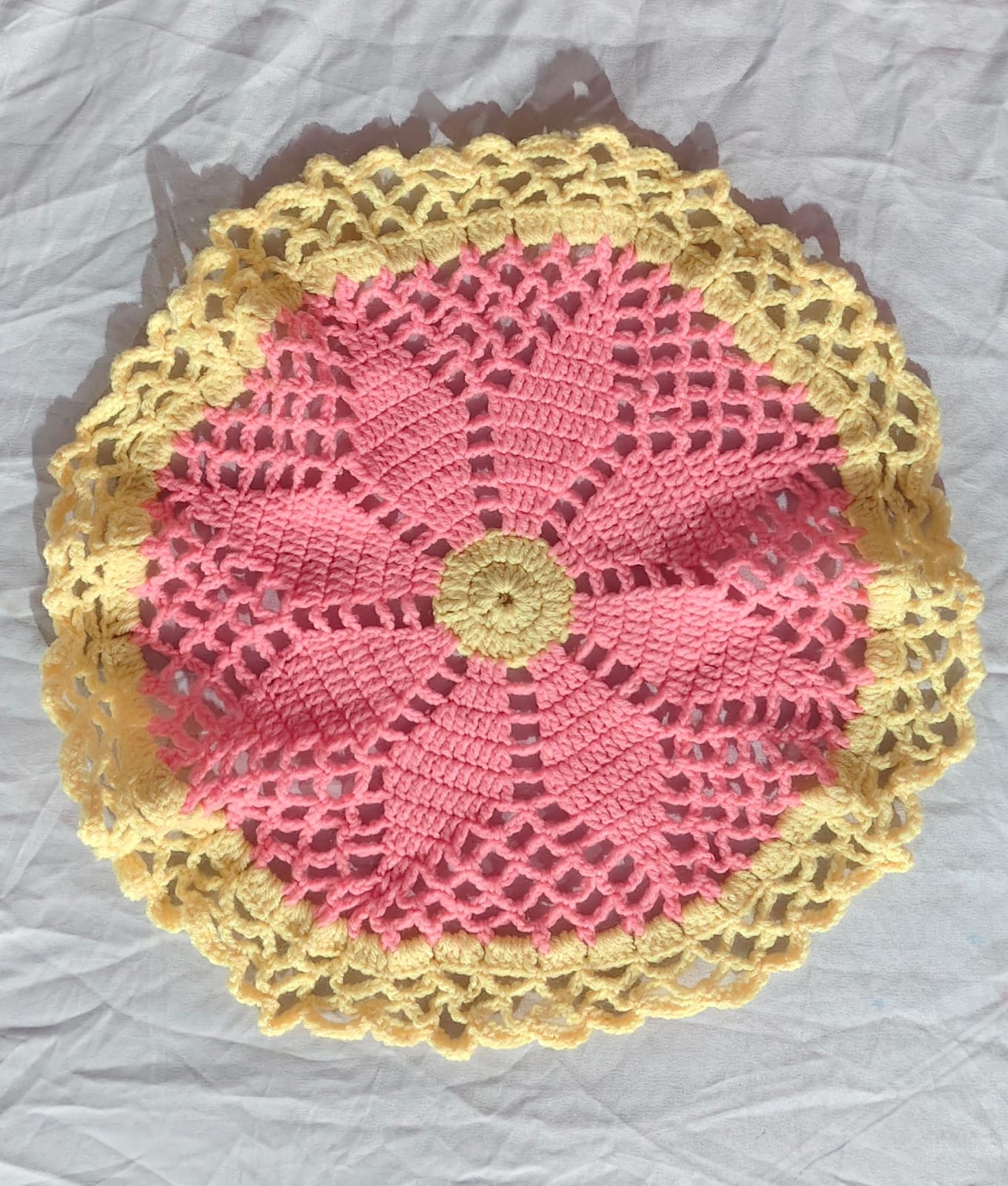 WhatsApp Image 2025-12-02 at 23.23.18_5fa970e1 Pink/Yellow Towel - Image 1