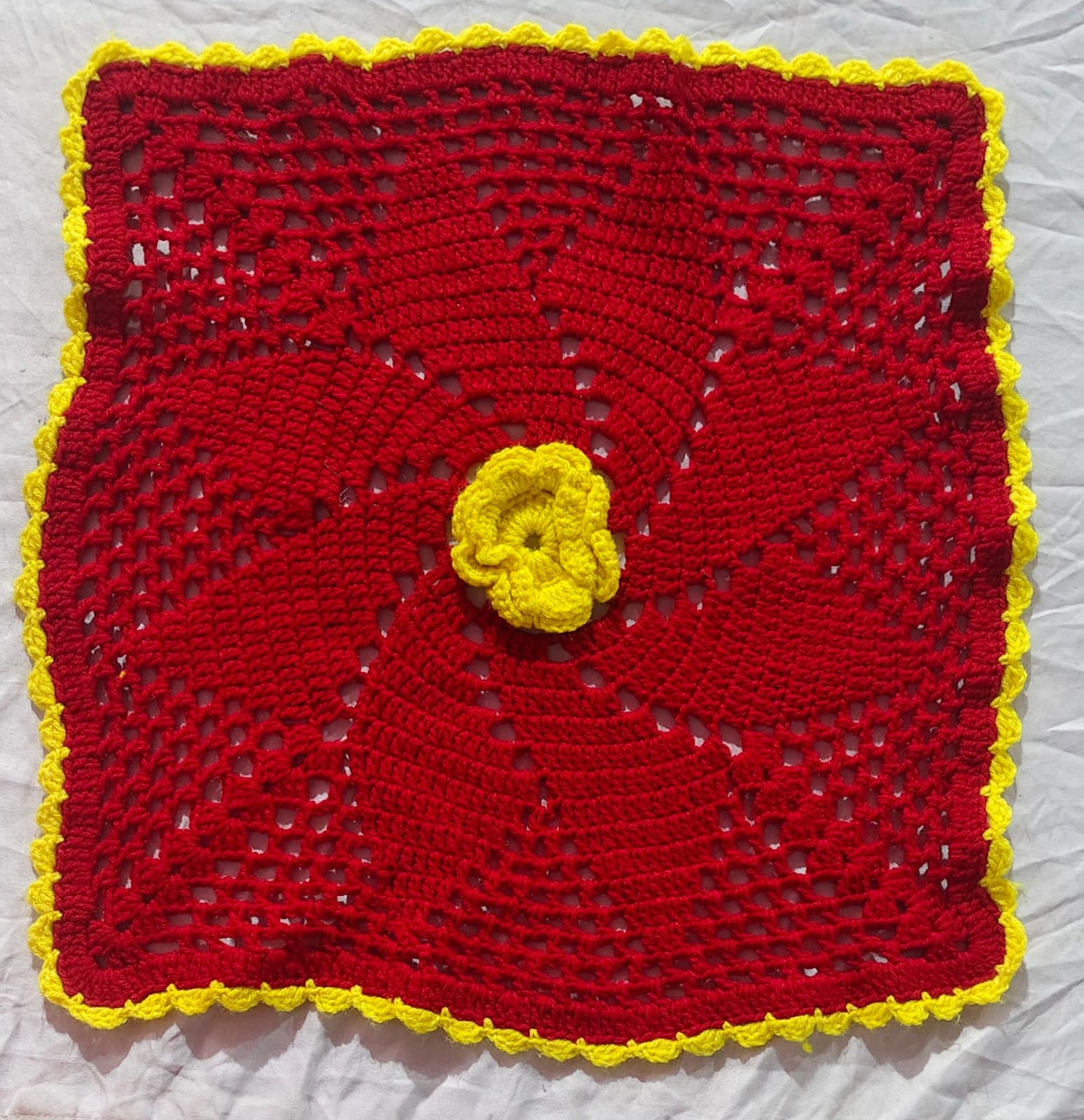 WhatsApp Image 2025-12-06 at 18.45.02_7003ae62 Square Red Towel - Image 1